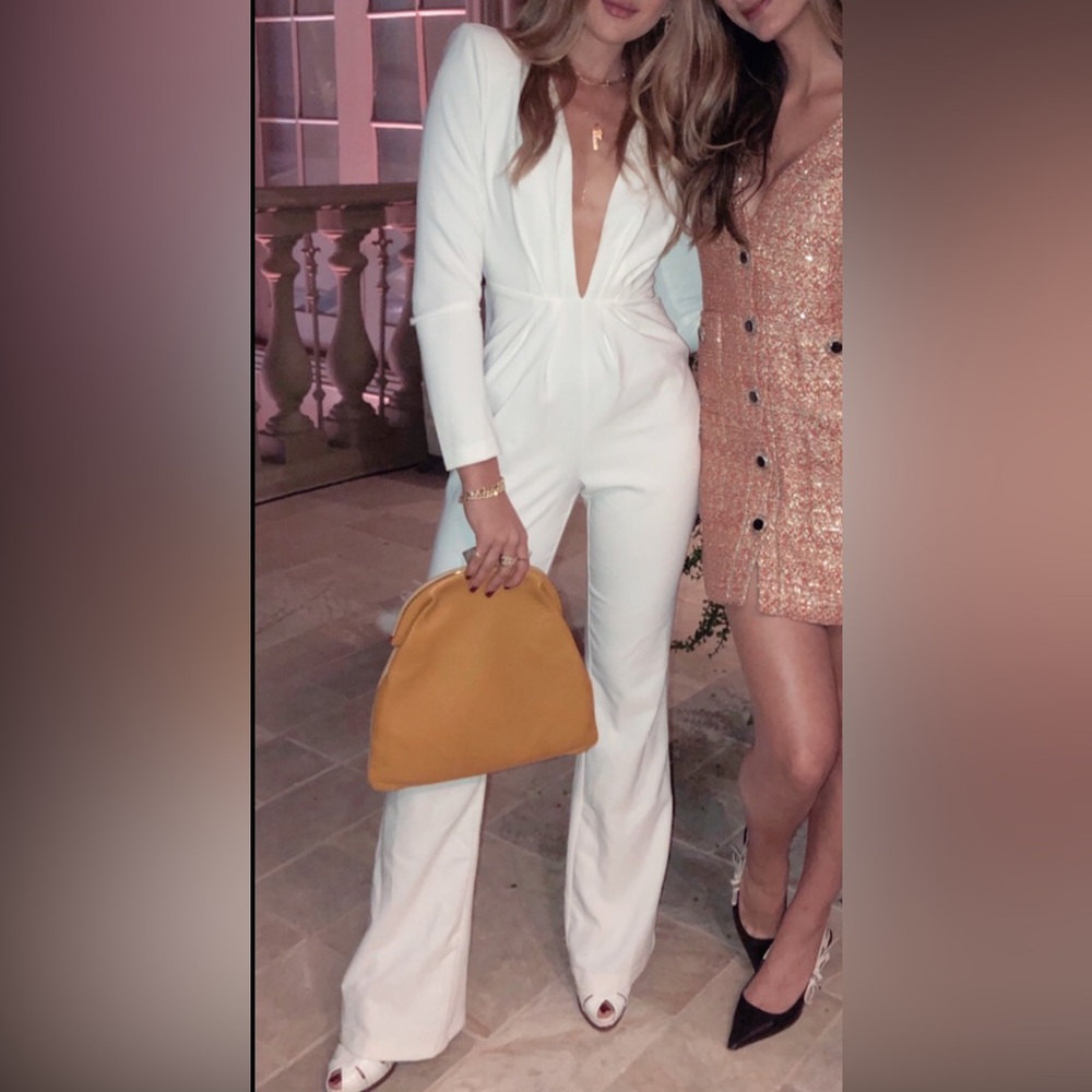 Michael Costello Chic White Jumpsuit